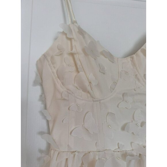 Whimsical Butterfly Dress Size Small Thirty Thirty LA Ivory Cream Midi - Picture 6 of 12